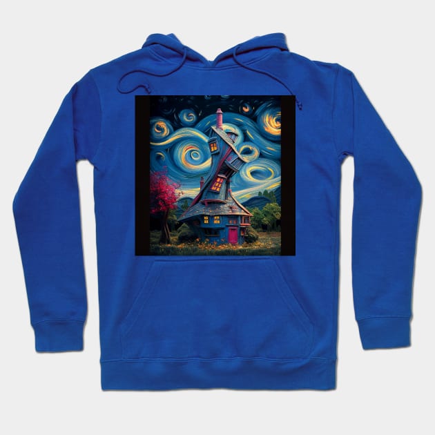 Starry Night Over The Burrow Hoodie by Grassroots Green